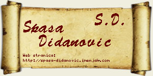 Spasa Didanović vizit kartica